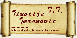 Timotije Taranović vizit kartica